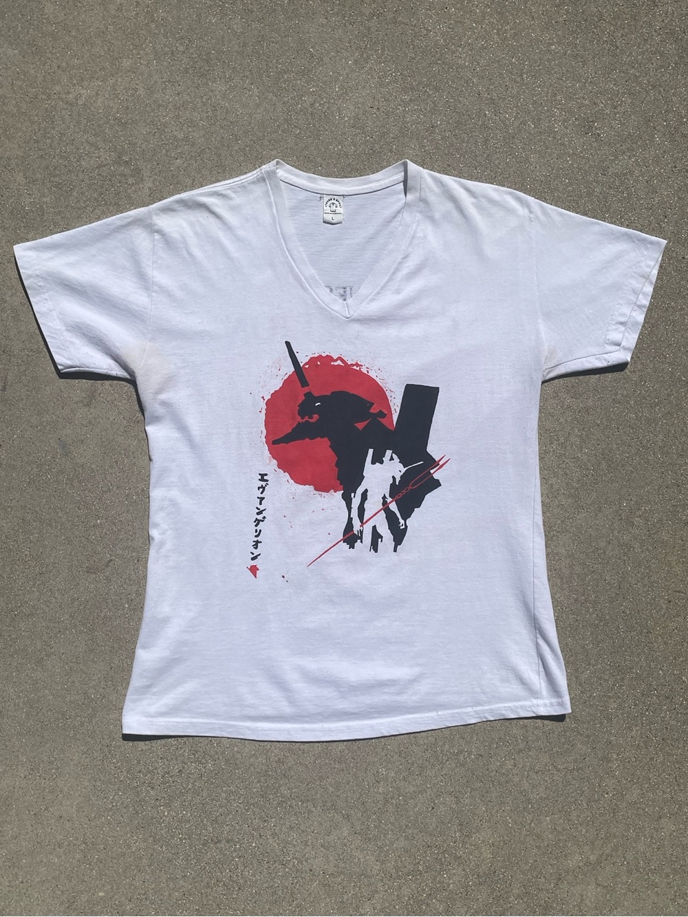 Rare Neon Genesis Evangelion Episode 3 Get In The F*cking Robot Vneck Tee Size L